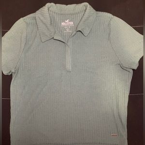 Green collared baby tee